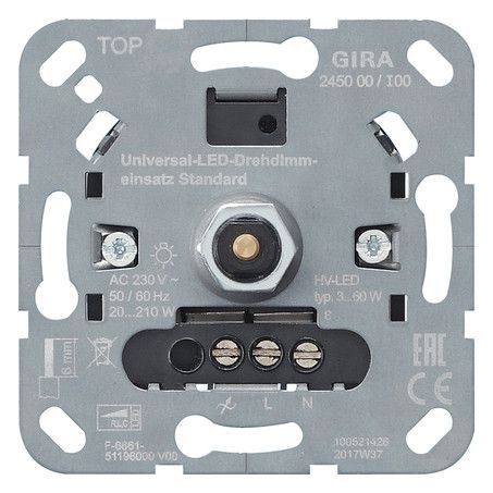GIRA 245000 S3000 Uni-LED-Drehdimm- einsatz Standard Einsatz