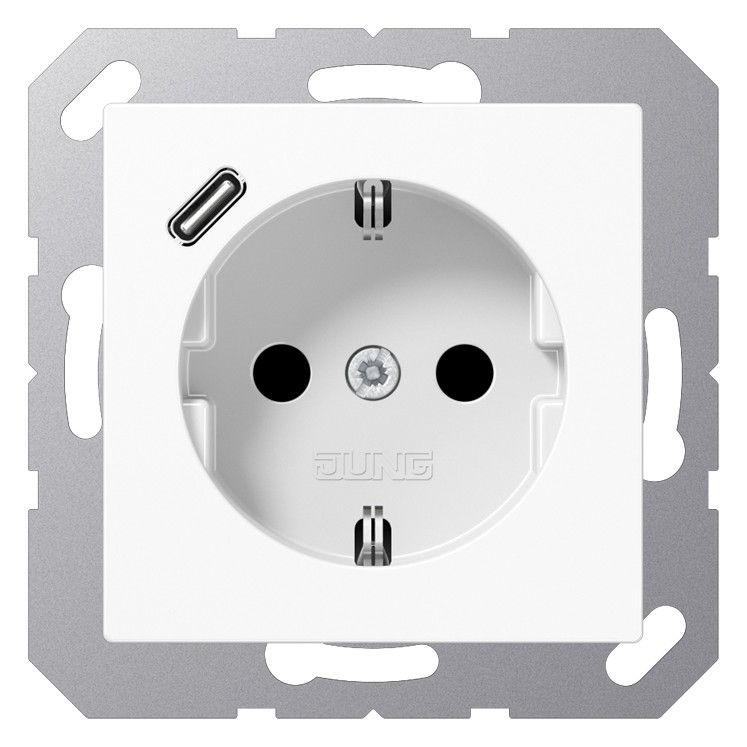 Jung A1520-18CWW SCHUKOsteckdose m.USB Typ C