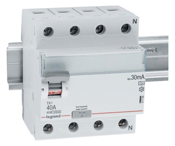 Legrand 411765 TX3 Fi-Schalter 40A 4-polig 30mA Typ A 400VAC 4TE