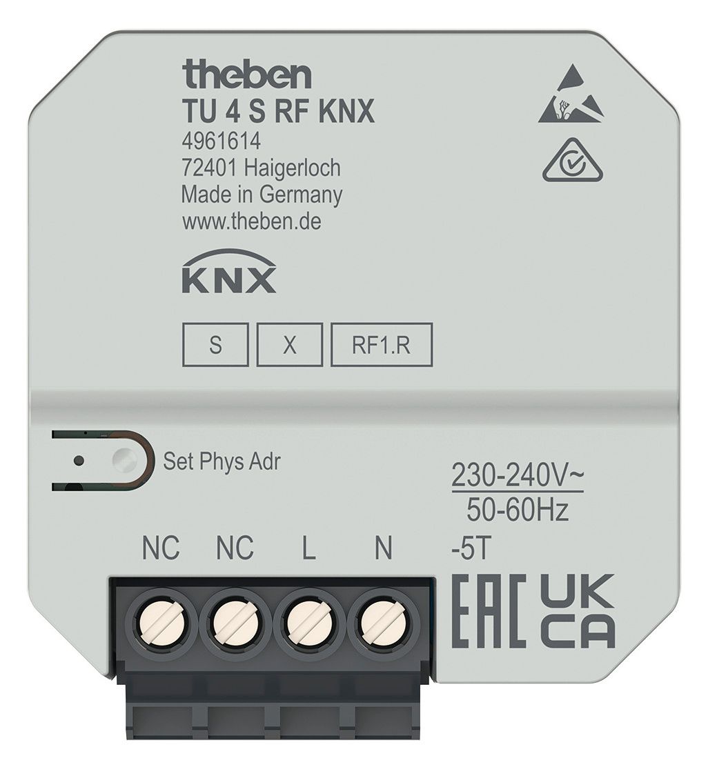 Theben TU 4 S RF KNX 4f Funk Taster,- schnittstelle TP UP DS 4961614