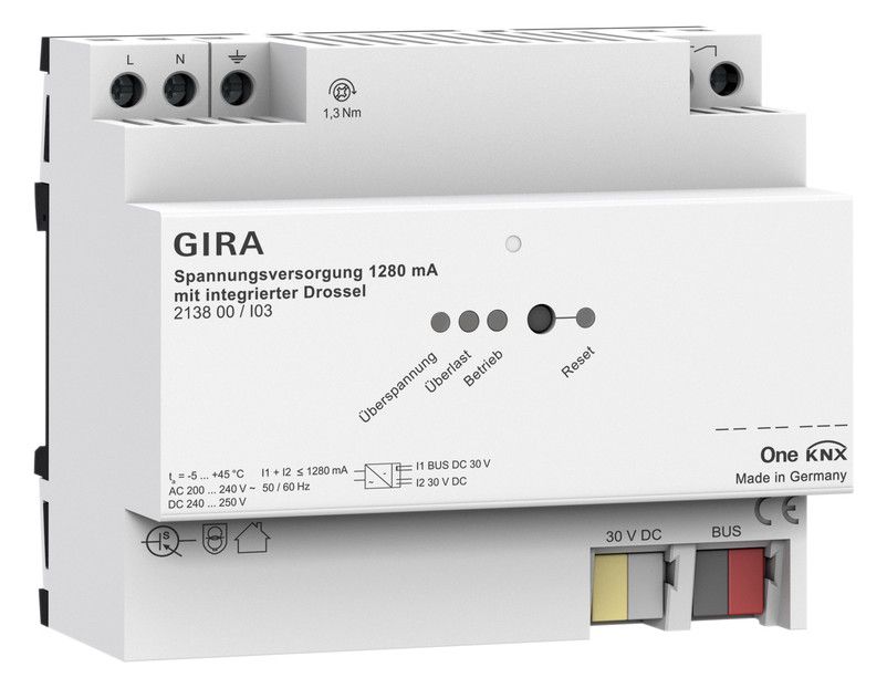GIRA 213800 Spannungsversorgung 1280mA Drossel OneKNX REG