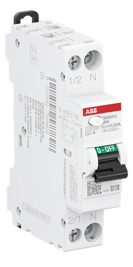 ABB DS301CB16A30 DS301CA-B16/0,03 FI/LS-Schalter 6kA 1P+N 2CSR255163R1165