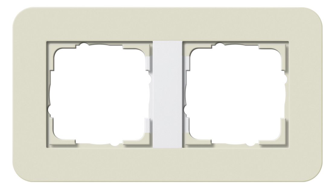 GIRA 0212417 Abdeckrahmen 2fach E3 Sand/Reinweiß glänzend Soft-Touch