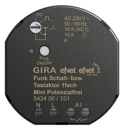 GIRA 542400 eNet Funk Schalt-/Tastaktor 1fach Mini potentialfrei