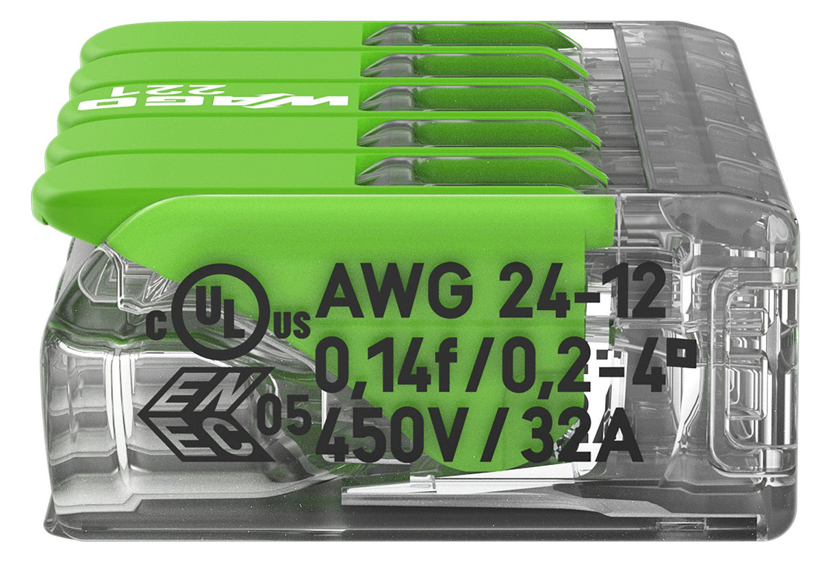 WAGO 221-425 Verbindungsklemme m.Hebel transparent