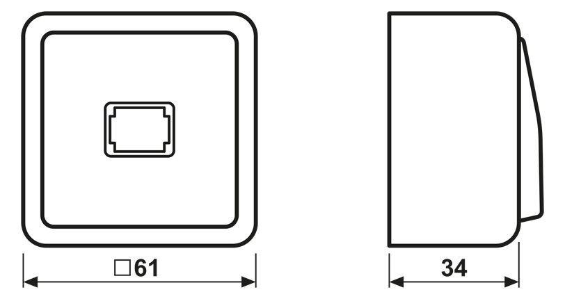 Jung 631A AP-Taster Schließer 1polig o.Symbol AP600 weiß