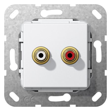 GIRA 563103 Cinch-Audio Kupplung Einsatz Reinweiß glänzend