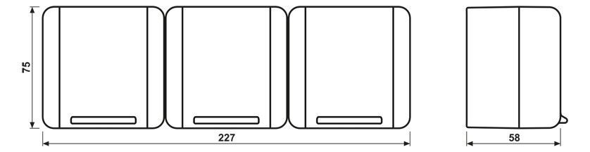 Jung 8230W AP/WG SCHUKO Dreifach Steckdose verdrahtet waagerecht WG800