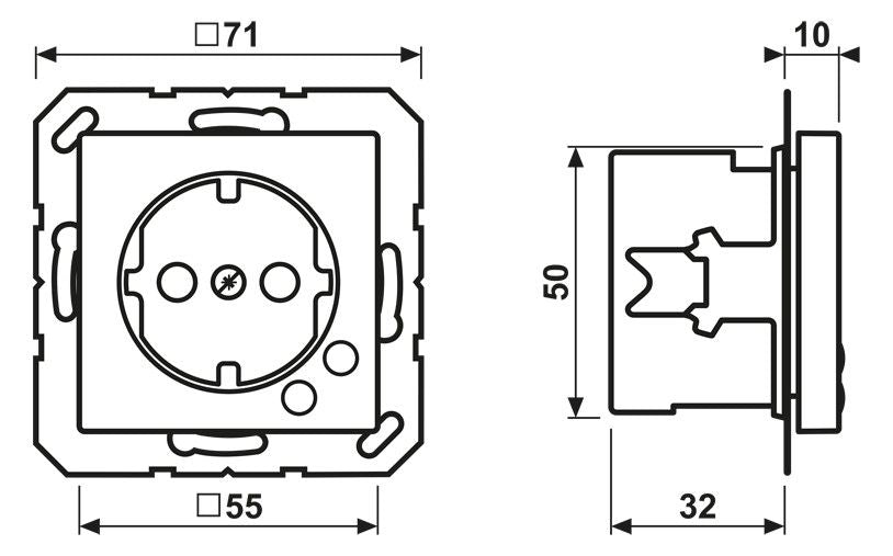 Jung A 521 UF WW SCHUKO Steckdose 16A 250VAC Schraubklemmen m.Funktionsanzeige