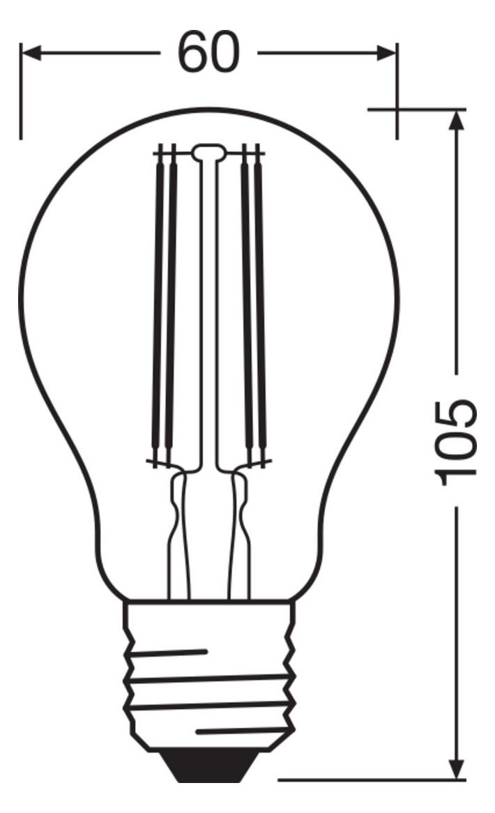 Ledvance SMART+ WiFi Fil Classic dim 60 5,5W E27 2700K 806lm Kolbenform