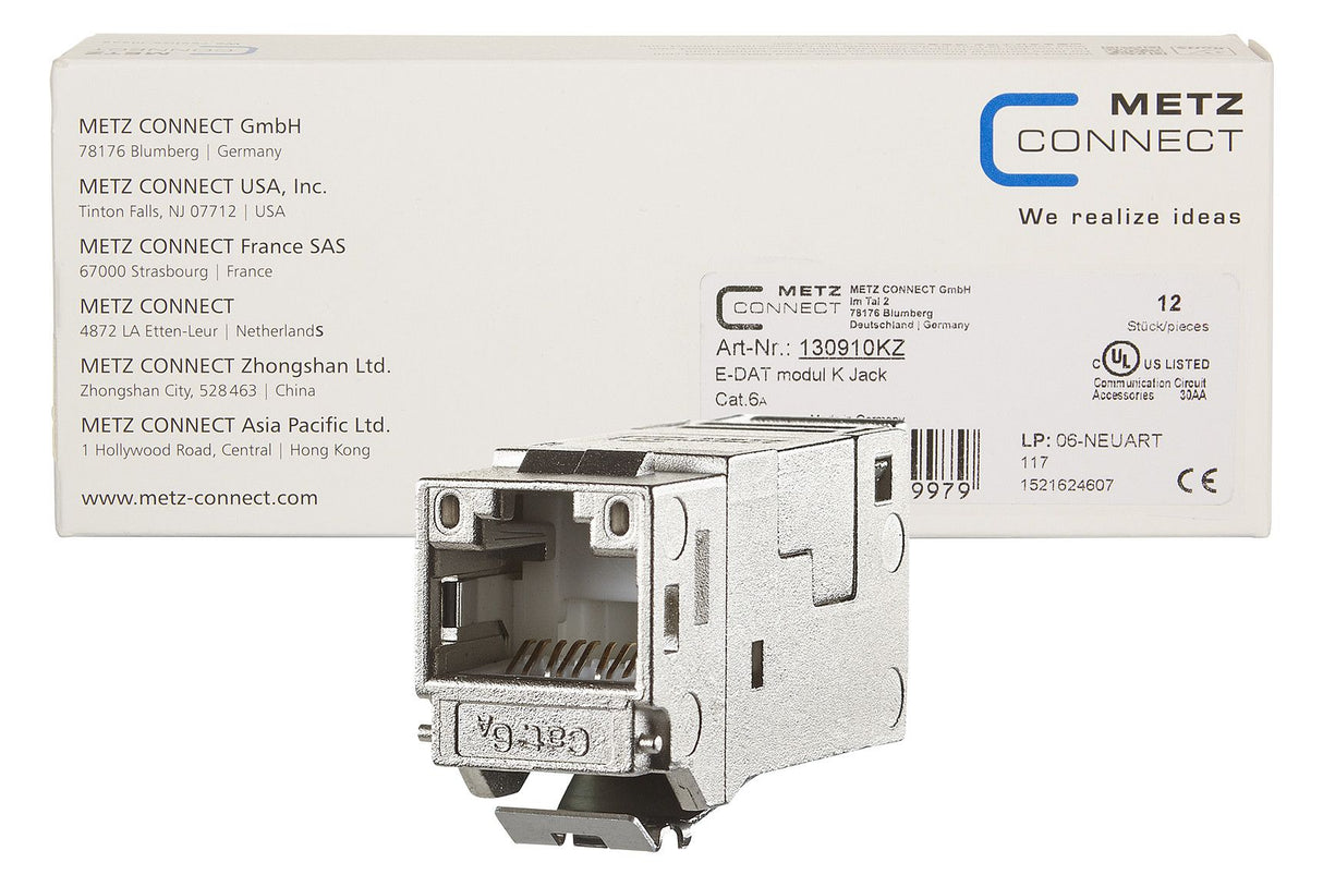 Metz 130910KZ E-DAT modul Cat.6A K Jack Keystone (12Stück)