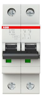 ABB S202-B16 Sicherungsautomat B-Char., 6 kA, 16A, 2P