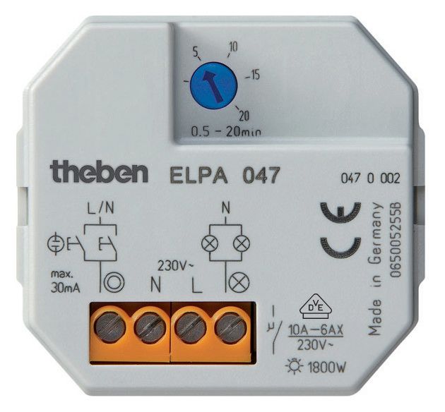 Theben ELPA 047 UP Treppenlichtschalter 250W LED 0,5-20Min elektronisch 0470002