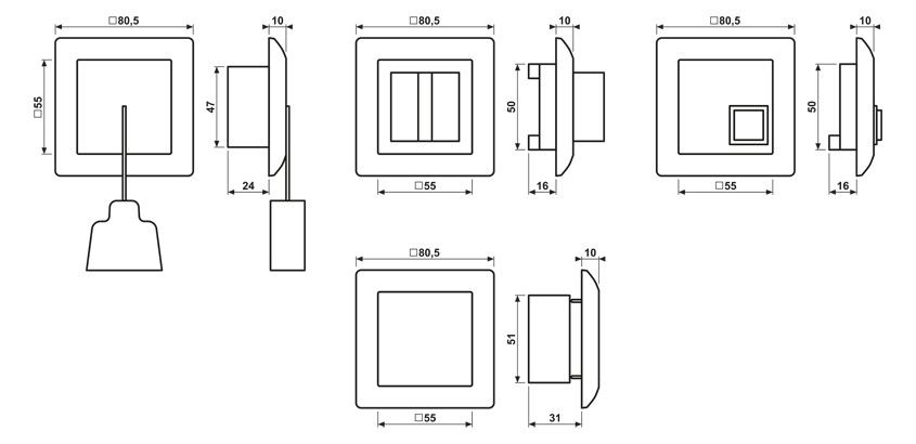 Jung NRSAS0834WW Notrufset Serie A/AS alpinweiß