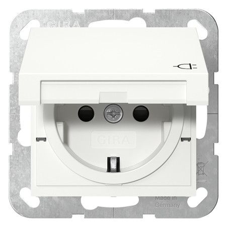 GIRA 441427 SCHUKO-Steckdose KD+Shutter System 55 Reinweiß seidenmatt