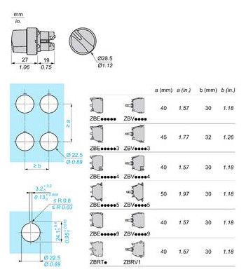 Schneider ZB5AD3 Frontelement schwarz Wahlschalter 3Stellungen D22mm