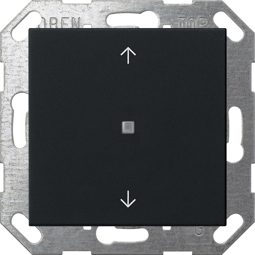 GIRA Taster mit Wippe 1fach Pfeilsymbole für Gira One und KNX System 55 in Schwarz matt