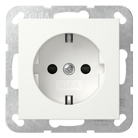 GIRA 445327 SCHUKO-Steckdose m.Shutter System 55 Reinweiß seidenmatt