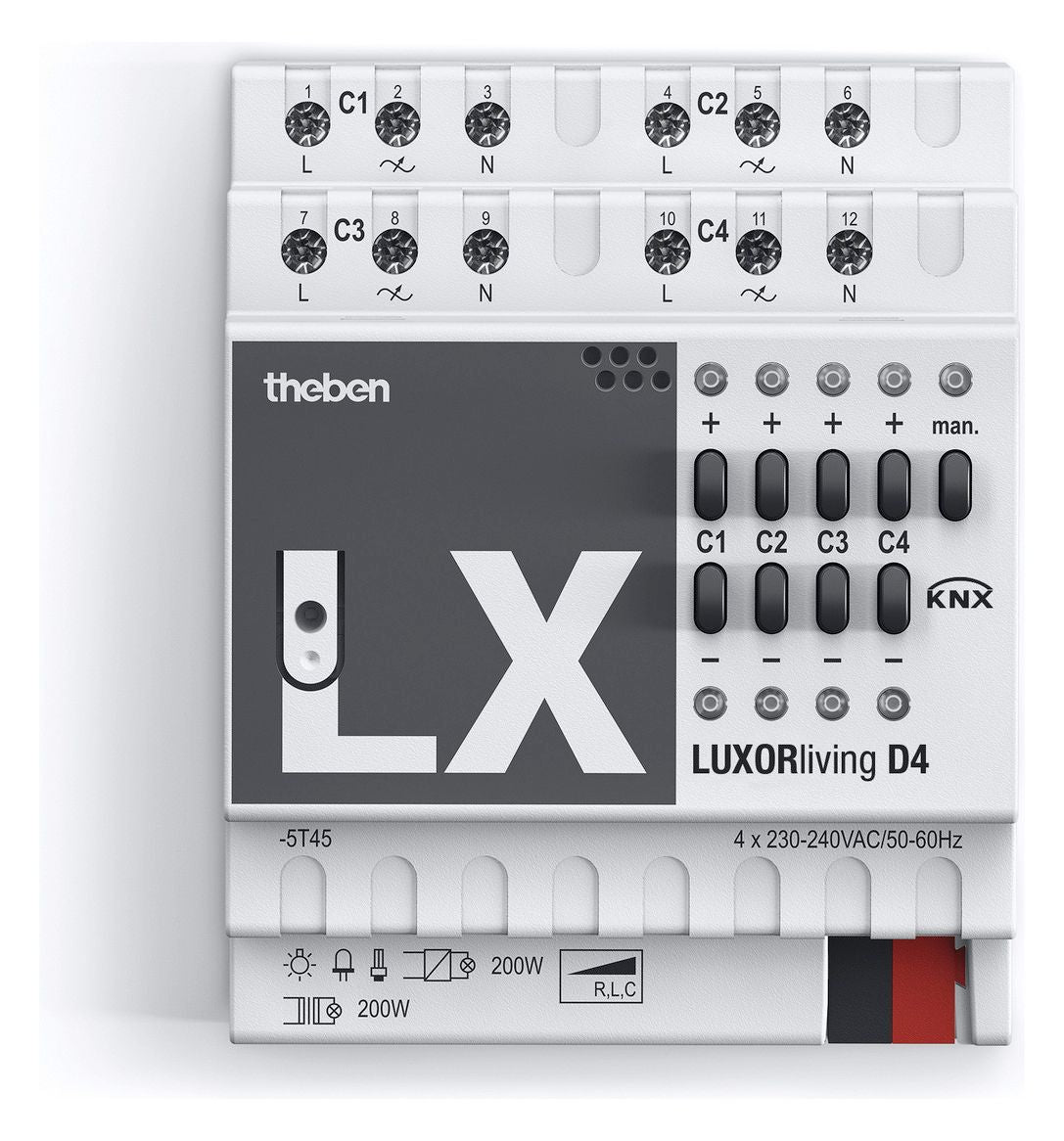 Theben LUXORliving D4 4f Univ.-Dimmaktor DIN Smart Home 4800475