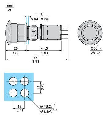 Schneider XB6AS8349B NOT-HALT/NOT-AUS Taster 1S2Ö rot 30mm rund Drehentr.
