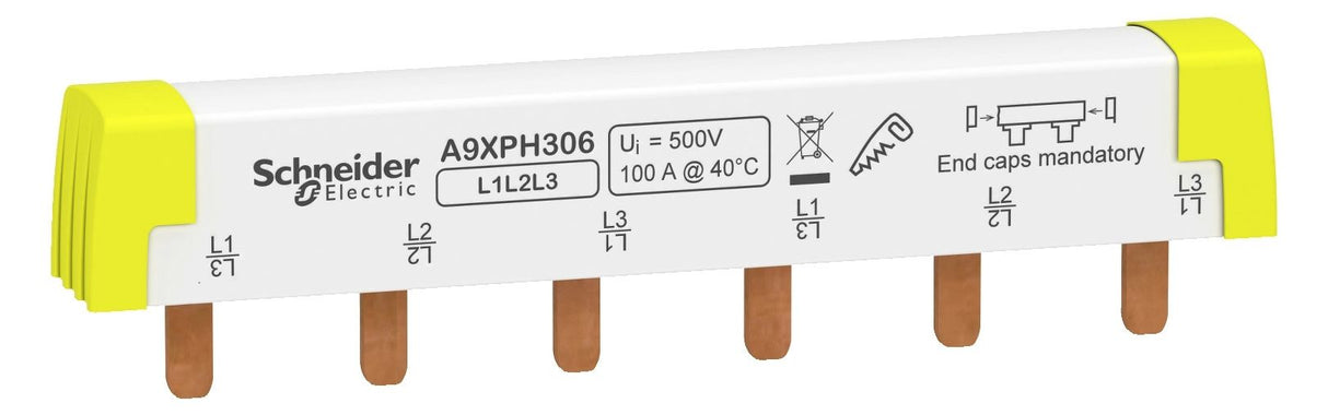 Schneider A9XPH306 Phasenschiene Steg 3polig 6TE ablängbar 100A