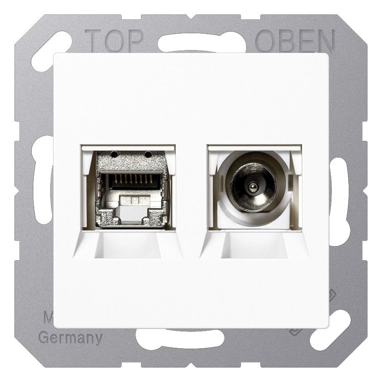 Jung MMDA4521WW Smart-TV-Anschlussdose 2fach Serie AS/A alpinweiß