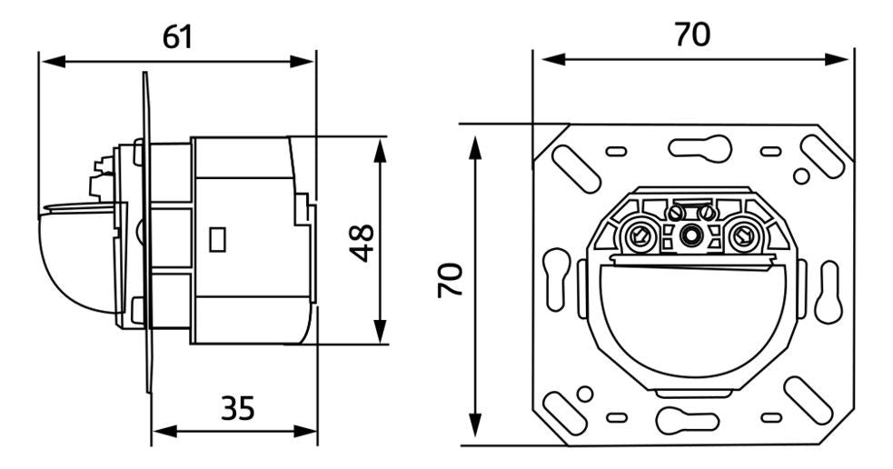 BEG 92668 Indoor 180-TR o.Rahmen LUXOMAT Bewegungsmelder Sensoreinsatz UP