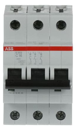 ABB S203-C16 Sicherungsautomat C-Char., 6 kA, 16A, 3P