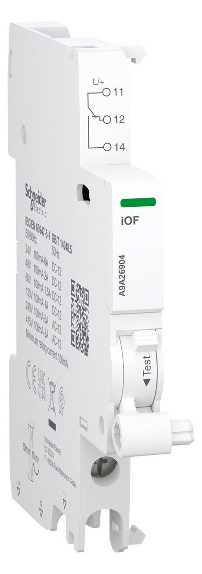 Schneider A9A26904 Hilfskontakt Acti9 iOF 100mA b. 6A 24VAC b.415VAC 24-130VDC