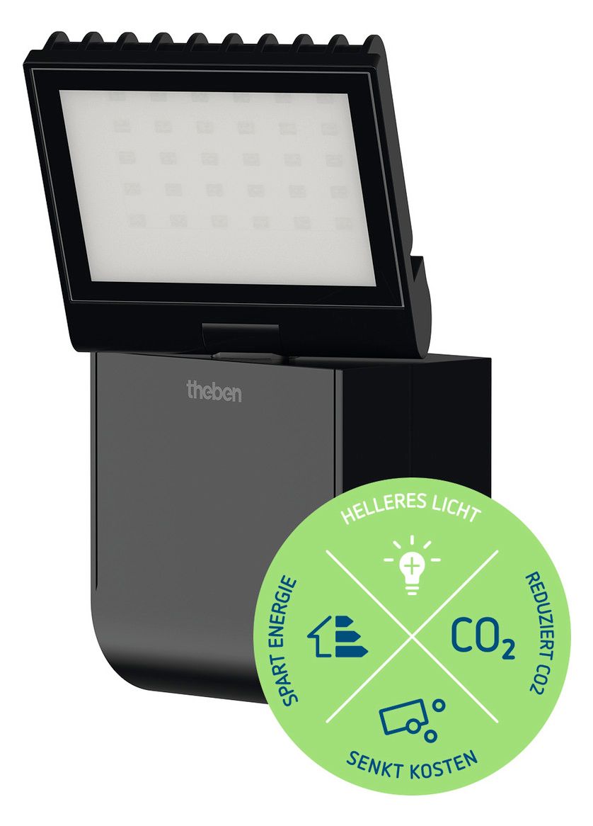 Theben theLeda S8-100L BK LED-Strahler f.Wandm. 8W sw 1020601