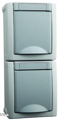 RED 2410-50-0024 Schuko Steckdose FR AP Grau RAL 7035