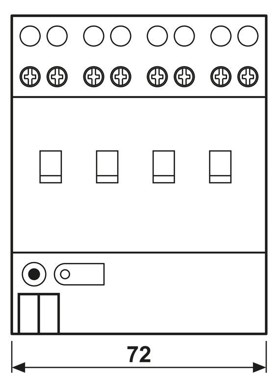 Jung 2304.16REGHM KNX Schaltaktor 4fach 16A 4S Handbetätigung+Statusanzeige