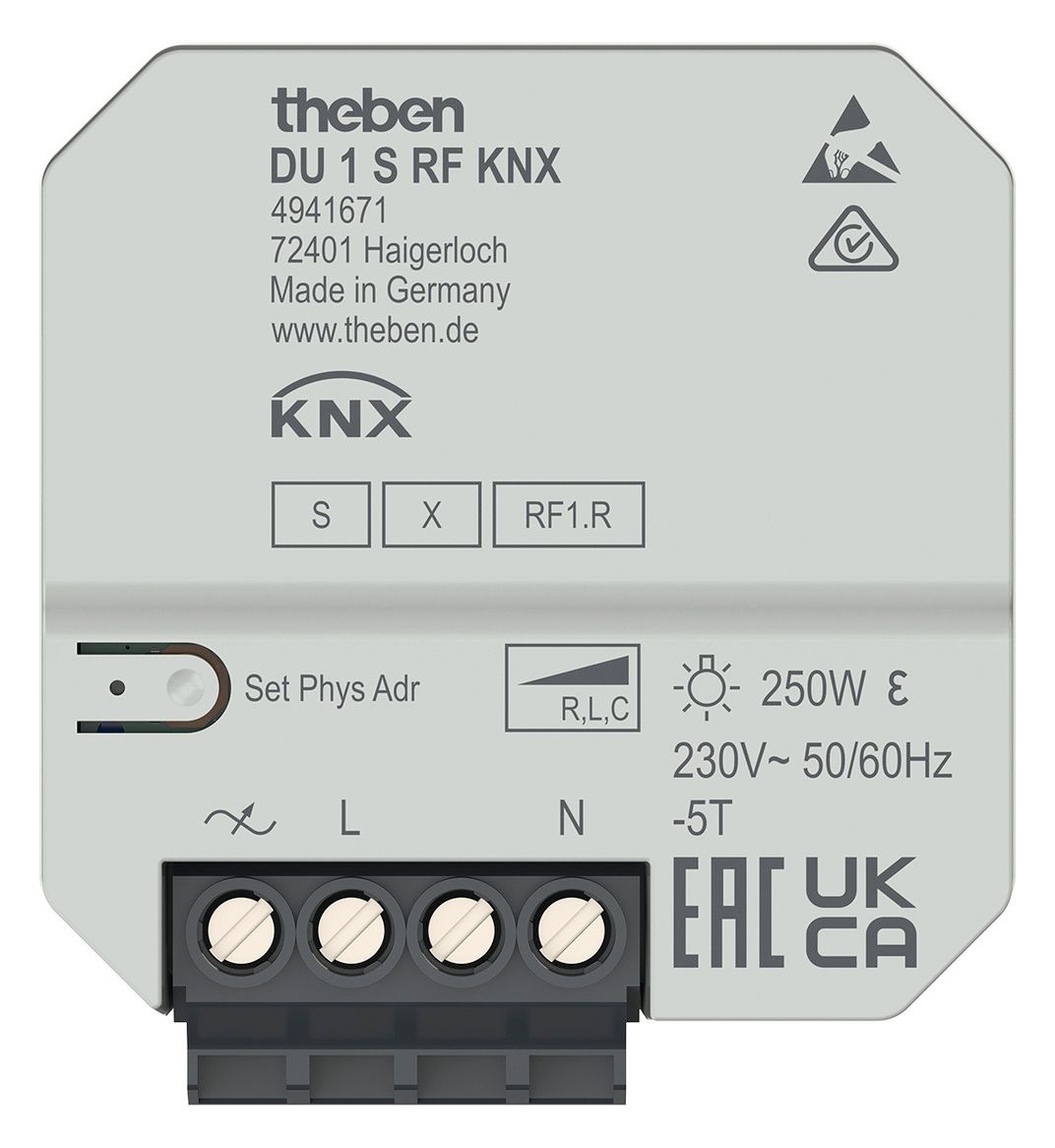 Theben DU 1 S RF KNX 1f UP-Funk-Dimmaktor UP Data Secure 4941671