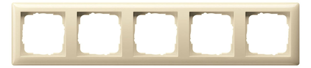 GIRA 021501 Abdeckrahmen 5fach Standard 55 Cremeweiß glänzend