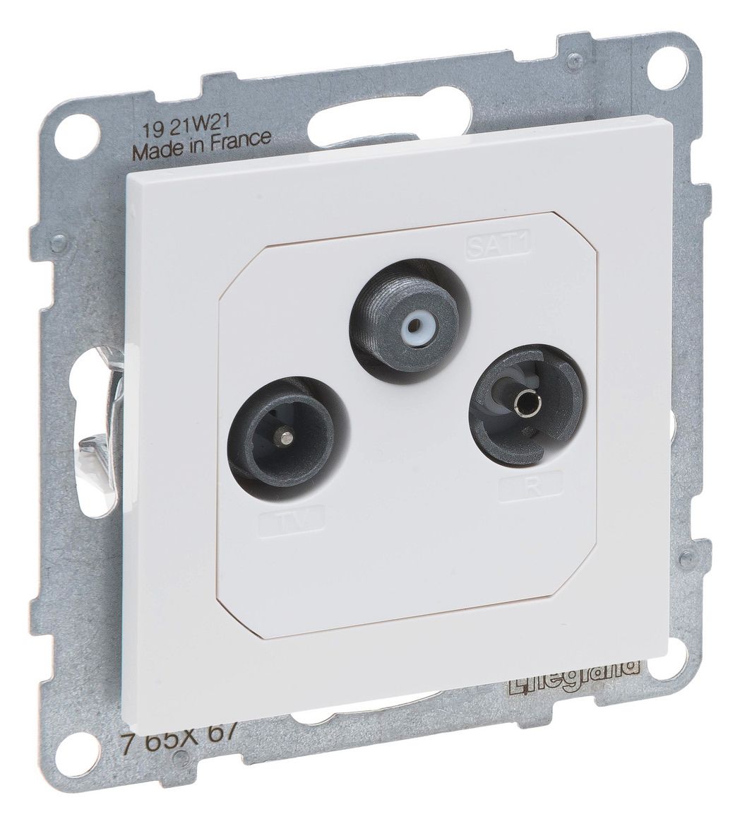 Legrand 765167 SEANO Einzeldose TV-R-SAT f.HD-TV in der Farbausführung Ultraweiß