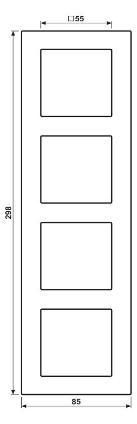Jung A5584BFANM Rahmen 4f.bruchsicher f. waager.u.senkr.komb.