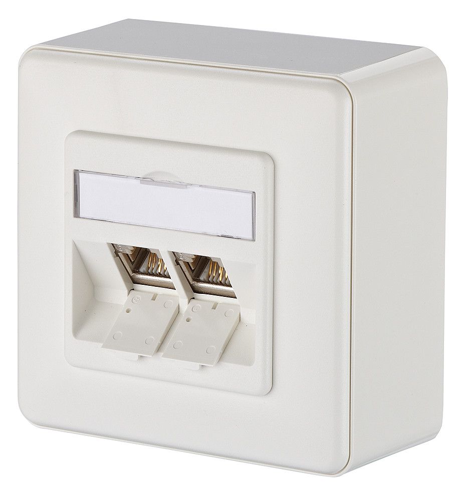 Metz 1309120002-E E-DAT Modul 2 Port AP Cat.6A reinweiß Anschlussdose