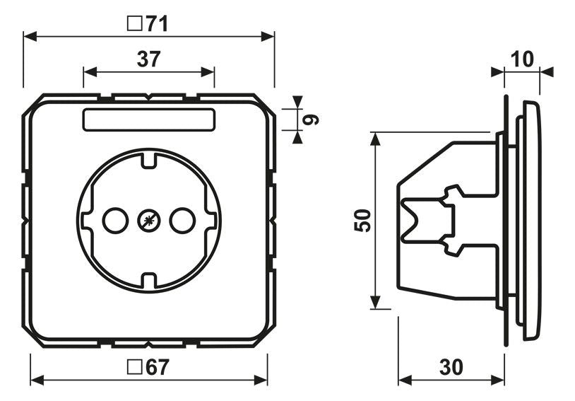 Jung CD1520NAWW SCHUKO Steckdose Schriftfeld alpinweiß