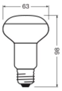 Ledvance LED R63 60 36° P 4.8W 827 E27 350lm 2700K LED-Reflektor