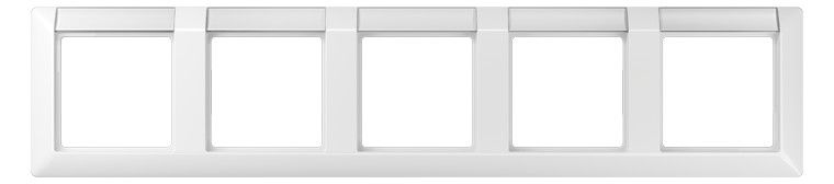 Jung AS5850NAWW Rahmen 5fach Schriftfeld waagerecht Serie AS alpinweiß
