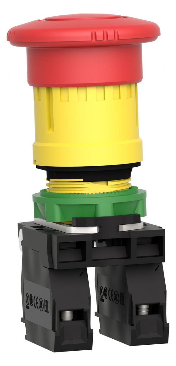 Schneider XB5AS8445 Pilzdrucktaster 1S1Ö 40mm rot NOT-AUS Drehentr. D22 Kunst.