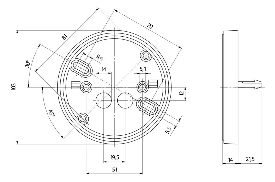 BEG 92161 Aufputzsockel IP54 PD2-/PD4-AP weiß