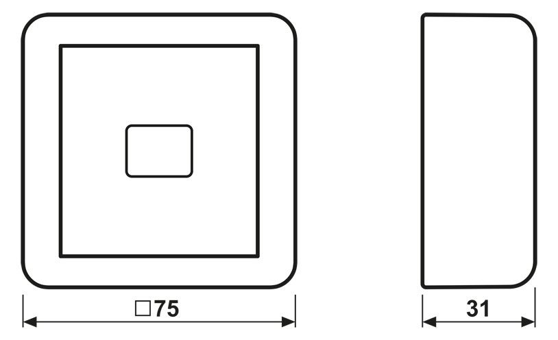 Jung 860WGLRT Abdeckung m.Glasscheibe rote Wippe+Lichtaustrittsfenster WG800
