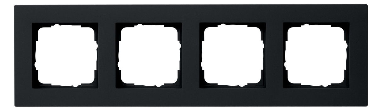 GIRA 0214095 Abdeckrahmen 4fach flach E2 Schwarz matt