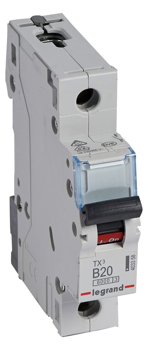 Legrand 403358 TX3 LS-Schalter B 20A 1-polig 6kA 230/400VAC 1TE