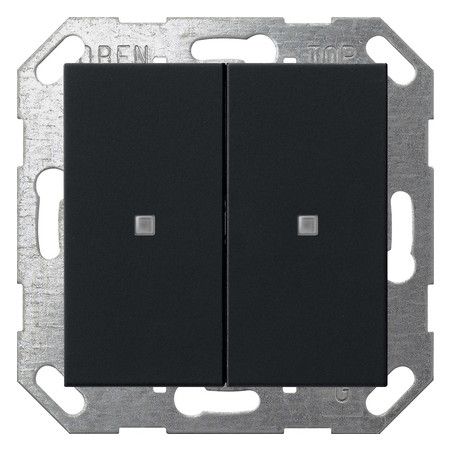 GIRA 5173005 Taster Wippe 2fach OneKNX System 55 Schwarz matt (lackiert)