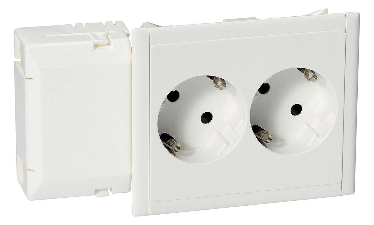 Schneider 5951512 Doppelsteckdose ohne Schriftfeld für Kanaleinb.CYB-PS weiss