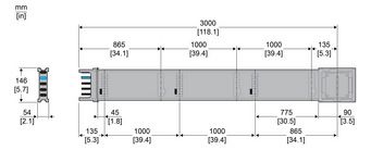 Schneider KSA250ED4306 Verteiler- streckenstück gerade 3m 250A 6Abgang.