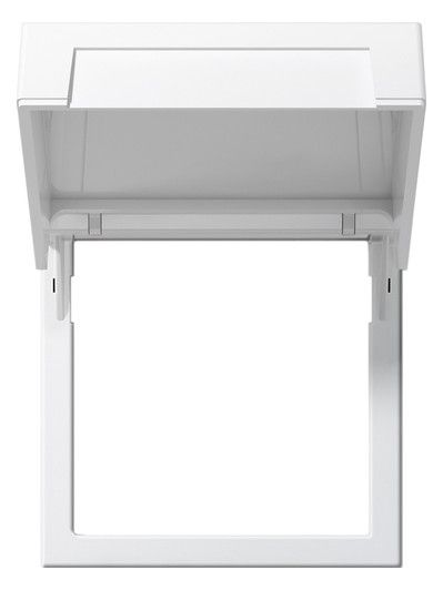 GIRA 265803 Montagerahmen Klappdeckel System 55 Reinweiß glänzend