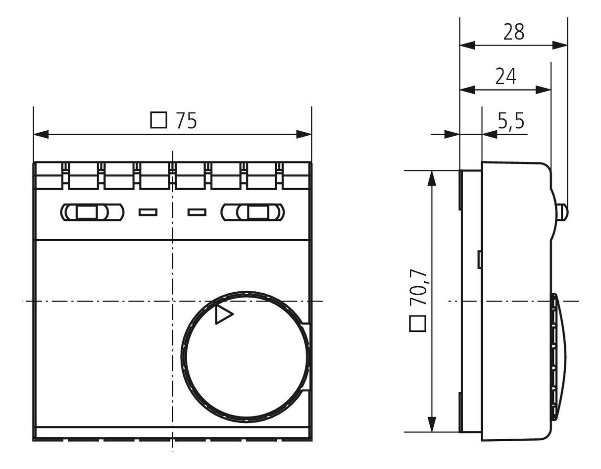 Theben RAMSES 705 Mech.Raumthermostat AP Mont. 3-/4L Schalter Hzg EIN/AUS 7050001